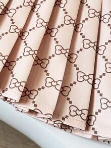 Playful Pals 2件套女婴夏季蝴蝶结印花吊带背心和百褶裙套装