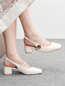 CUCCOO BIZCHIC Women's Classic Low Heel Slip-On Pumps, Black For Christmas - Beige - View 1