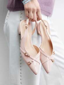 CUCCOO BIZCHIC New Design Pointed Toe Minimalist Commuting Stylish Flats Spring Shoes - Baby Pink - View 3