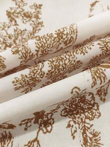 Cévolie Women's Fashionable Casual Elegant Romantic Vacation Floral Print Button Front Dress - Brown - View 5