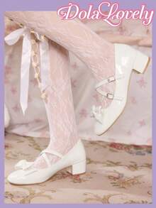 Dola Lovely Giày cao gót mũi nhọn, thiết kế nơ và khóa cài thanh lịch dành cho nữ, phù hợp để đi lại hàng ngày. - trắng - Xem 3