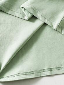 Mirajuku 2pcs Teenage Boys' Mint Green Casual Vacation Fashion Sports Short Sleeve T-Shirt And Shorts Set, 3D Letter Print Minimalist Sports Outfit, Summer