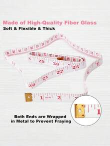 1/2/3/4pcs Soft Measuring Tape, Cloth Sewing Fabric Tailor Small Waist Pink Mini Ruler Body Measurement Tape For Body Measurement, Weight Loss, 150cm/60 Inch (Random Color) - Multicolor - View 3