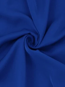 Reflora Vestido de línea A con cintura ceñida, mangas con volantes y unicolor elegante para mujer de talla grande - azul real - Ver 11