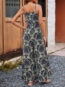 EMERY ROSE Women Summer Printed Spaghetti Strap Jumpsuit With Long Pants (Random Pattern) - Multicolor - View 2