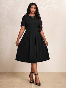 Truni 春夏秋冬优雅办公室派对新年女士连衣裙 春夏秋冬优雅办公室派对新年女士连衣裙度假装女士沙滩装女士海滩度假沙滩裙婚礼宾客连衣裙女士商务休闲女士舞会礼服 - 黑色 - 查看 3