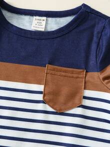 4件套 男婴春夏休闲可爱百搭针织条纹字母印花宽松短袖T恤 - 彩色 - 查看 7