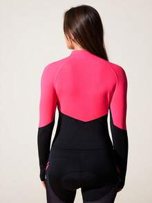 Core Rhythm Women's Fashion Elastic Contrast Raglan Sleeve Cycling Jersey