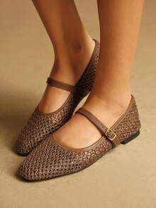 Rosivie 女士鞋履 法式优雅 女士平底鞋 网纱透气不闷脚 休闲舒适 适合下午茶和假日穿着 - 棕色 - 查看 8