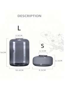 1pc New Ins Design Colorful Glass Vase, Essential Oil Diffuser Bottle, Desktop Decoration, Creative Hydroponic Plant Holder For Home,Home Decor,Flower Vase,Centerpiece,Table Decor Rama Decoration Rama,Room Decor , Ramadan Decor, Home Decor, Bathroom Decor,Room Decor , Ramadan Decor, Home Decor, Bathroom Decor - Grey - View 7
