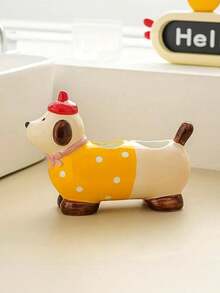 Joivida 创意可爱卡通动物彩色斑点戴帽腊肠犬情侣亲子家庭牙刷架，马桶洗漱台牙刷收纳架创意底座情人节礼物收纳架，可放置电动牙刷，美观大方的牙桥架，适合万圣节、圣诞节、情人节等节日赠送朋友。 - 彩色 - 查看 15