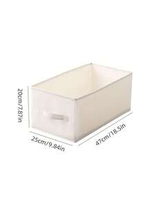 1pc Solid Color Narrow Long Gap Fabric Storage Box Drawer Style Wardrobe Clothes Organizer Rectangle Bin For Home Bedroom Closet Spring Cleaning Holiday Housewarming Gift - Beige - View 9