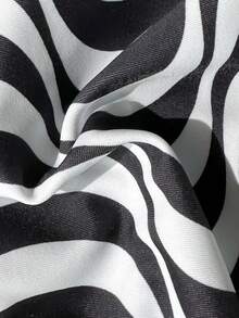 SHEIN Swim Simple Strappy Wave Stripe Print Bikini Set, Bathing Suit, For Summer Vacation - Multicolor - View 5