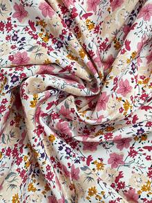 Pariaura Đầm midi kiểu quấn in hoa dành cho nữ, trang phục maxi cho nữ. - Hồng - Xem 3