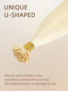 Tóc nối K Tip 100% tóc thật #613 màu vàng bạch kim, kiểu thẳng, dài từ 14-22 inch. Tóc nối V Tip mềm mượt, liền mạch, vô hình, chất lượng cao, dày dặn, khỏe mạnh. 50 sợi/gói, nối nhiệt bền lâu, phù hợp cho phụ nữ tóc mỏng và sử dụng tại salon. - S613 - Xem 4