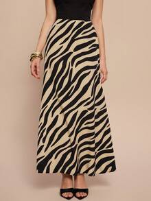 Women's Fashion Zebra Print Skirt, Summer Maxi Women - Multicolor - View 3