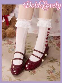 Dola Lovely Women's PU Leather Fashionable High Heel Shoes, Versatile For Daily Wear - Burgundy - View 3