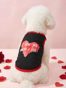 PETSIN Valentine's Day Pet Print Vest Is Suitable For Cats And Small Dogs