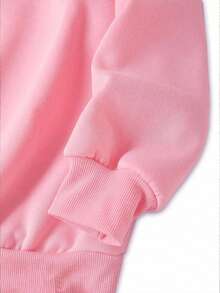 EMERY ROSE Love Leopard Print "Be Kind" Theme Print Casual Plus Size Sweatshirt - Baby Pink - View 3