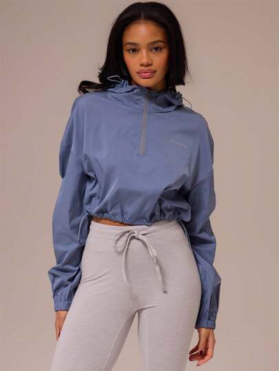 Musera Sport Women Hooded Cropped Nylon Zip Up Sports Jackets,Padel, Tennis, Pickleball Gym Fitness Winter
