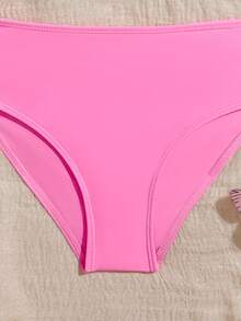 Tween Girls' Summer Vacation Beach Coconut Tree Print Tankini Set - Baby Pink - View 6