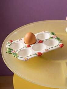 Joivida Multi-Functional Egg Storage And Baking Tray, Suitable For Countertops And Ovens - The Ideal Choice For Small Kitchens - Durable Ceramic Construction, Stylish Kitchenware, High-Quality Ceramics, Home Cooking, Organized Household