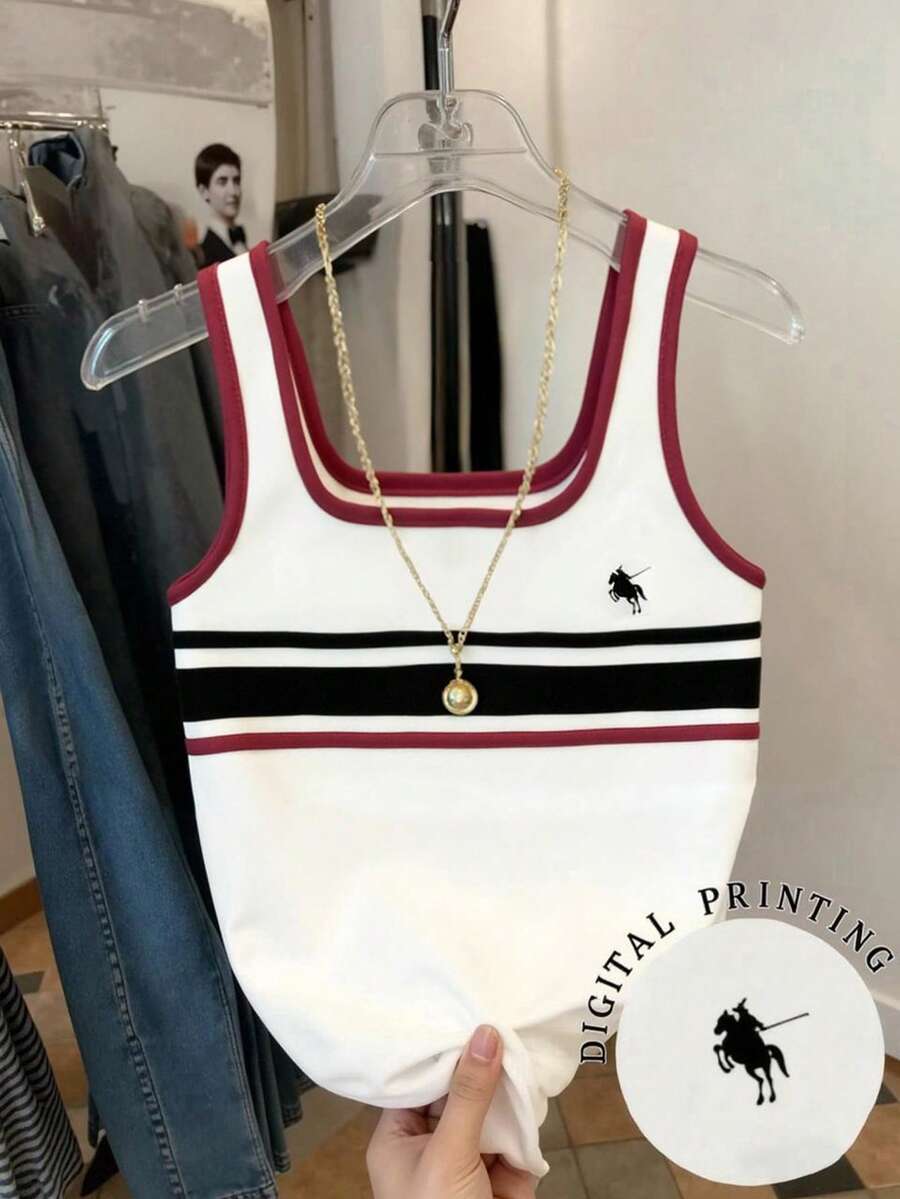 Resyla 条纹常规版型女士无袖圆领背心