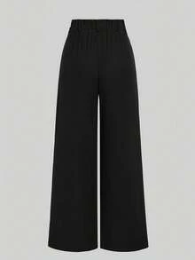 EMERY ROSE Quần ống đứng đơn giản, màu trơn, cỡ lớn, thích hợp cho việc đi làm. - màu đen - Xem 2