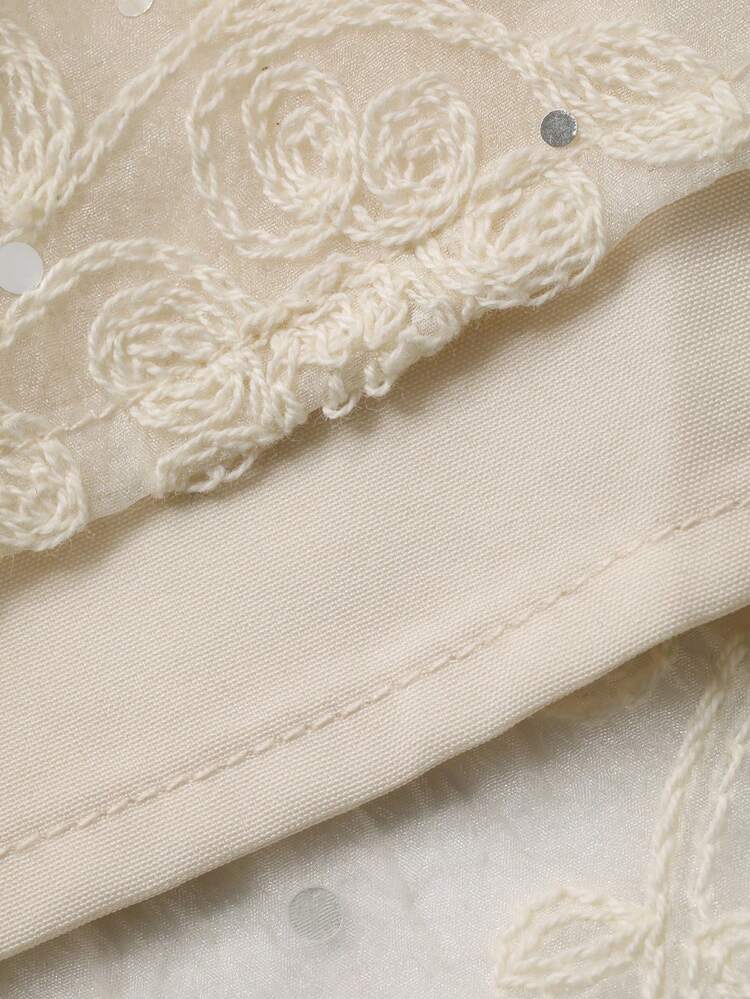 Women's Solid Color Embroidered V-Neck Long Sleeve Dress Maxi Dress Sundress