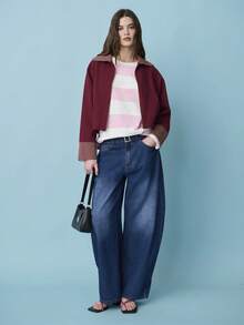 Nöista 这款长袖上衣采用宽松版型，柔软面料上饰有醒目的粉白横条纹。圆领设计，落肩剪裁，穿着舒适自在。是春季女装、春假穿搭、春季服装、休闲装扮以及度假休闲造型的理想之选。 - 粉色 - 查看 5