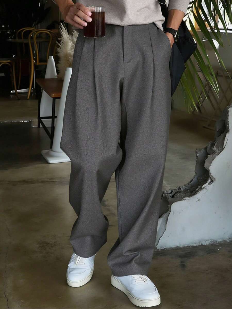 Calvornis Quần dài nam thường ngày, màu trơn, đa năng - Xám - Xem 1