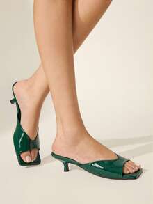 CUCCOO CHICEST 露趾高跟穆勒鞋 返校鞋 大学生鞋 春季鞋 春假复活节 - 綠色 - 查看 5