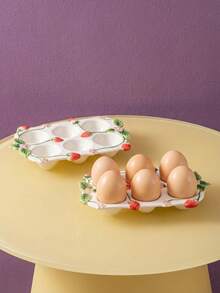 Joivida Multi-Functional Egg Storage And Baking Tray, Suitable For Countertops And Ovens - The Ideal Choice For Small Kitchens - Durable Ceramic Construction, Stylish Kitchenware, High-Quality Ceramics, Home Cooking, Organized Household