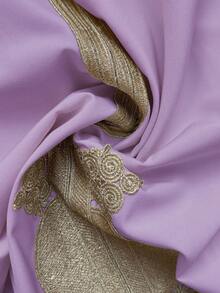 Rafferiza Áo kiểu nữ thanh lịch cổ chữ V thêu ren phối nhiều mảnh - Màu tím - Xem 7