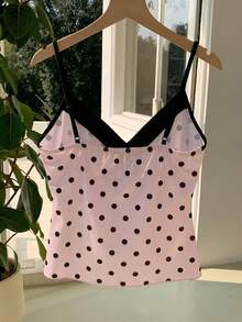 Comfortcana Áo kiểu in họa tiết chấm bi cổ điển, chất liệu 95% cotton, thích hợp cho kỳ nghỉ biển. - Nhiều màu - Xem 2