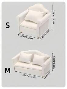 Bộ sofa mini nhà búp bê tỷ lệ 1:12, sofa mô hình mini kèm gối, đồ trang trí nhà cửa, sofa nhỏ tự làm, trang trí nhà gỗ tuyệt vời, bộ mô hình sofa nhỏ, quà sinh nhật, trang trí gia đình, trang trí tạo không khí ấm cúng. - trắng - Xem 7
