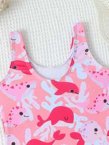 Baby Boys Swimwear Cute Blue And White Color Blocked Crab Print Pattern Knitted Fabric One-Piece Swimsuit Long Sleeved Shorts With Digital Print Hat Two-Piece Set Printed Random Casual Cool Sports Boy Suitable For Vacation Suitable For Summer Toddler Girl Swimsuit Baby Whale Print Swimsuit Baby Bathing Suit Pink One Piece Swimsuit Toddler Baby Girl Bathing Suit - Multicolor - View 5