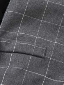 Set 2 buc: Vestă în carouri + Pantaloni, Fără accesorii, Ținută formală pentru petrecere de ziua de naștere, eveniment de seară, nuntă, botez, Ziua Îndrăgostiților, ziua de naștere, nuntă, absolvire - Gri - Vizualizare 8