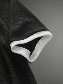 HIMLAND 男士休闲数码印花纹理面料圆领短袖T恤 - 彩色 - 查看 5