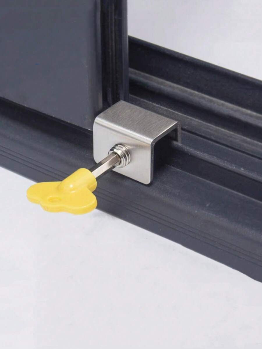 1/ 5 /10 Pcs Heavy Duty Sliding Window Sash Lock Adjustable Childproof Safety Latch For Home Office Security Installation Tool Easy DIY Hardware - Silver - View 1