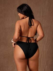 Rustia 大码女式露背吊带深V连体衣，春夏性感连体衣