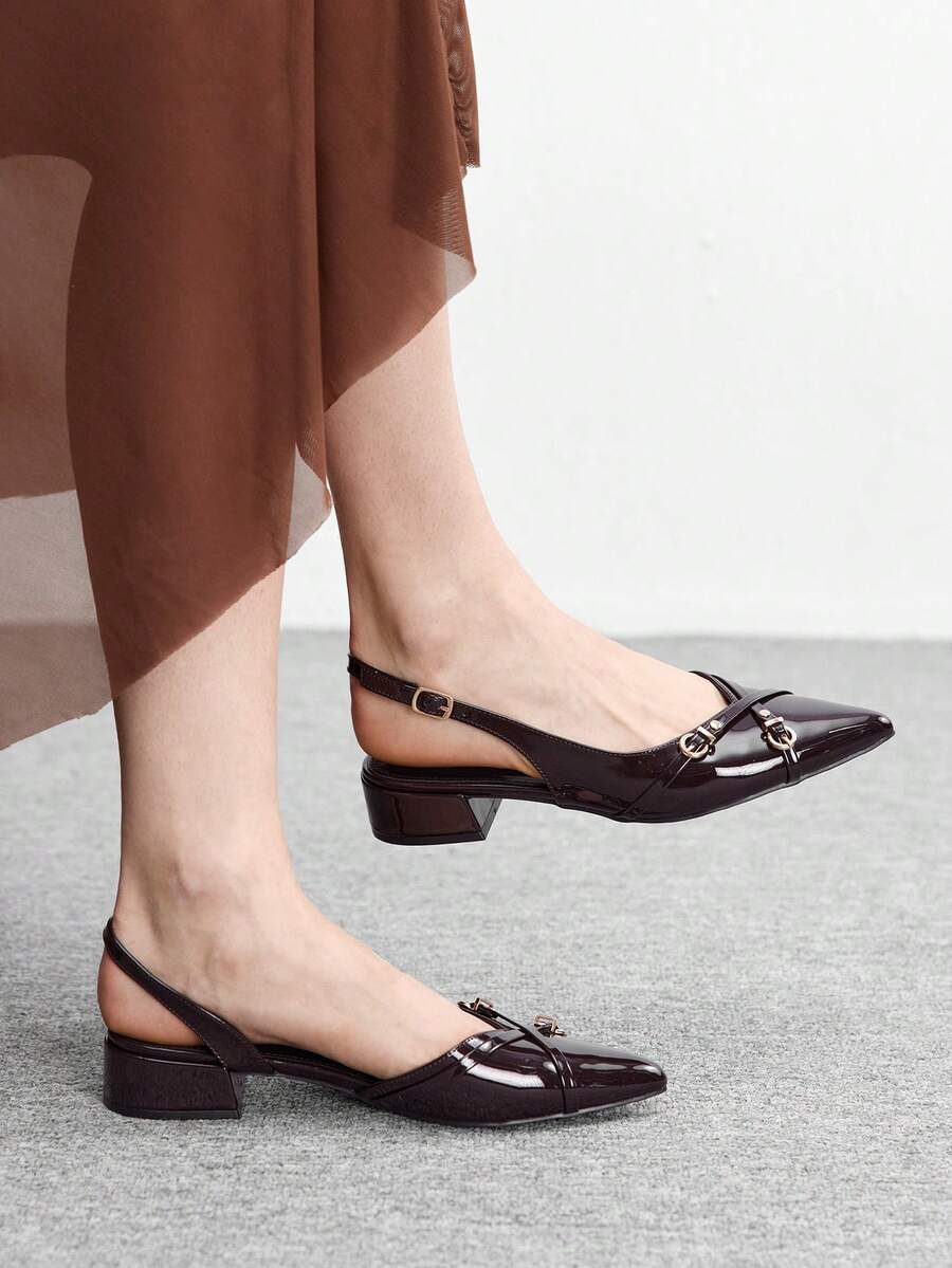 CUCCOO BIZCHIC New Design Pointed Toe Minimalist Commuting Stylish Flats Valentine's Day - Dark brown - View 1