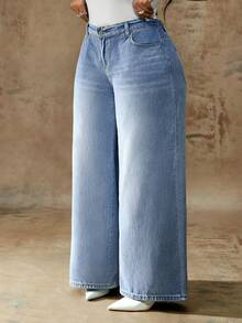 Truni 大码低腰宽松阔腿蓝色牛仔裤、堆叠女式牛仔裤、女式妈妈牛仔裤、复古喇叭裤女式牛仔裤