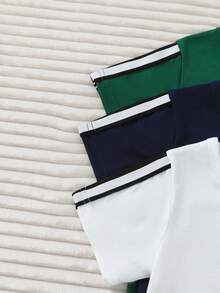 SHEIN Genkimix Kids 6pcs/Set Boys' Round Neck Short Sleeve Shorts, 3pcs/Set Green, Black, White Boys' Multi-Piece Set, Letter Print "YOU'RELACKINGVITAMIN" With Side Stripe, Comfortable Fit, Suitable For Summer Daily Wear, School, Outdoor Play, Family Outings, Sports Casual Style Boys Casual Sets 6 Pcs Boys Casual Sets Boys Outfit Sets 6 Pcs Boys Set Boys Striped Short Sets Boys Short Sleeve Sets Boys Summer Sets Boy Casual Sets Boys Short Sleeve Shorts Set - Multicolor - View 5