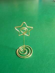 5/10个装，金色桌号卡夹，心形桌牌照片架，桌卡支架，纸质菜单夹 - 金色 - 查看 7