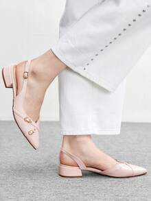 CUCCOO BIZCHIC New Design Pointed Toe Minimalist Commuting Stylish Flats Spring Shoes - Baby Pink - View 4