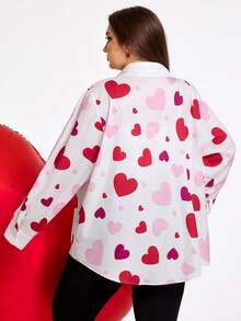 SHEIN CURVE+ 2025春夏情人节加大码白色休闲办公衬衫，ins风夏季/乡村/海滩度假/沙滩装 - 彩色 - 查看 2