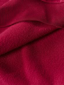 STYNVO Áo hoodie nam in chữ, viền tương phản - Đỏ - Xem 5