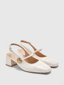 CUCCOO BIZCHIC Women's Classic Low Heel Slip-On Pumps, Black For Christmas - Beige - View 7