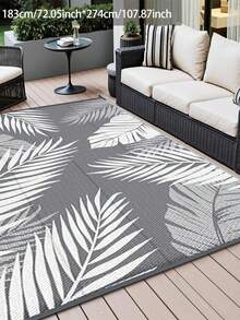 Thảm ngoài trời chống thấm nước 5ft x 8ft, thảm nhựa hai mặt dùng trong nhà và ngoài trời cho sân hiên, xe RV, hiên nhà, ban công, sân sau, xe cắm trại, dã ngoại, màu xám và trắng. - Xám - Xem 7